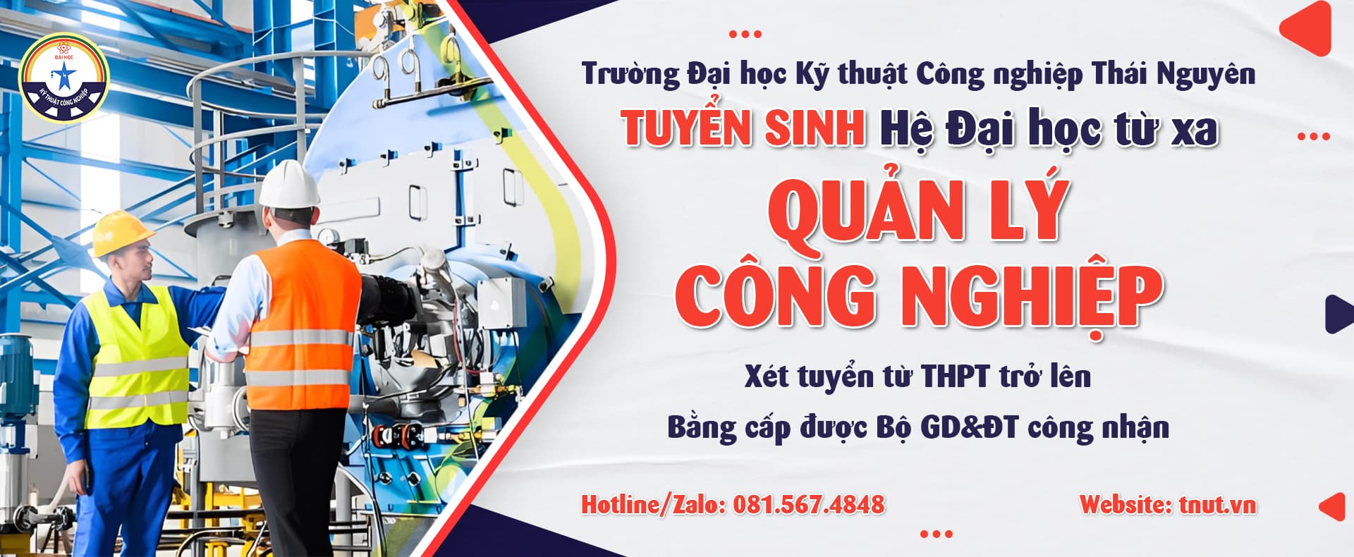 Banner tuyển sinh Đại học Kỹ thuật Công nghiệp Thái Nguyên