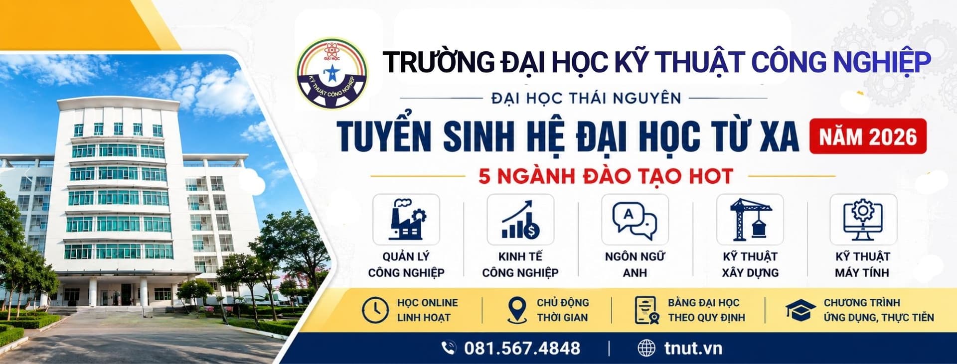 Banner tuyển sinh Đại học Kỹ thuật Công nghiệp Thái Nguyên